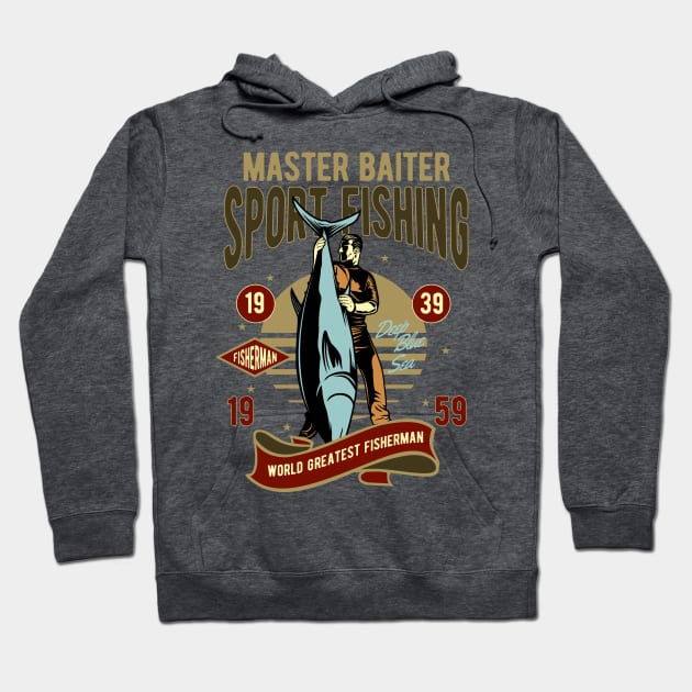 Vintage Sport Fishing Hoodie by RockabillyM